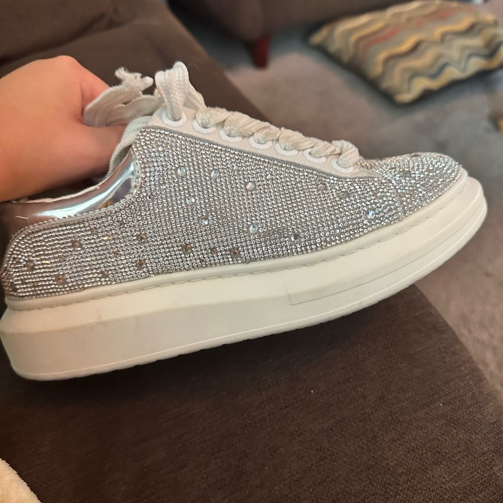 Steve Madden sparkle rhinestone platform sneakers